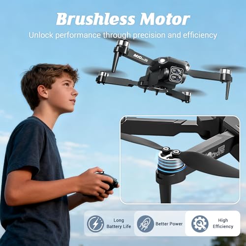 Drone with Camera for Adults Kids 2K Mini Drone One Key Take Off/Land FPV Drone with Brushless Motor, Altitude Hold, 3D Flips, 2 Batteries, Beginner drones with camera Under 249G - Image 4