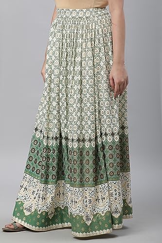 Image of Aurelia Printed Strechable Maxi Skirt for Women | Ankle Length Skirt for Women