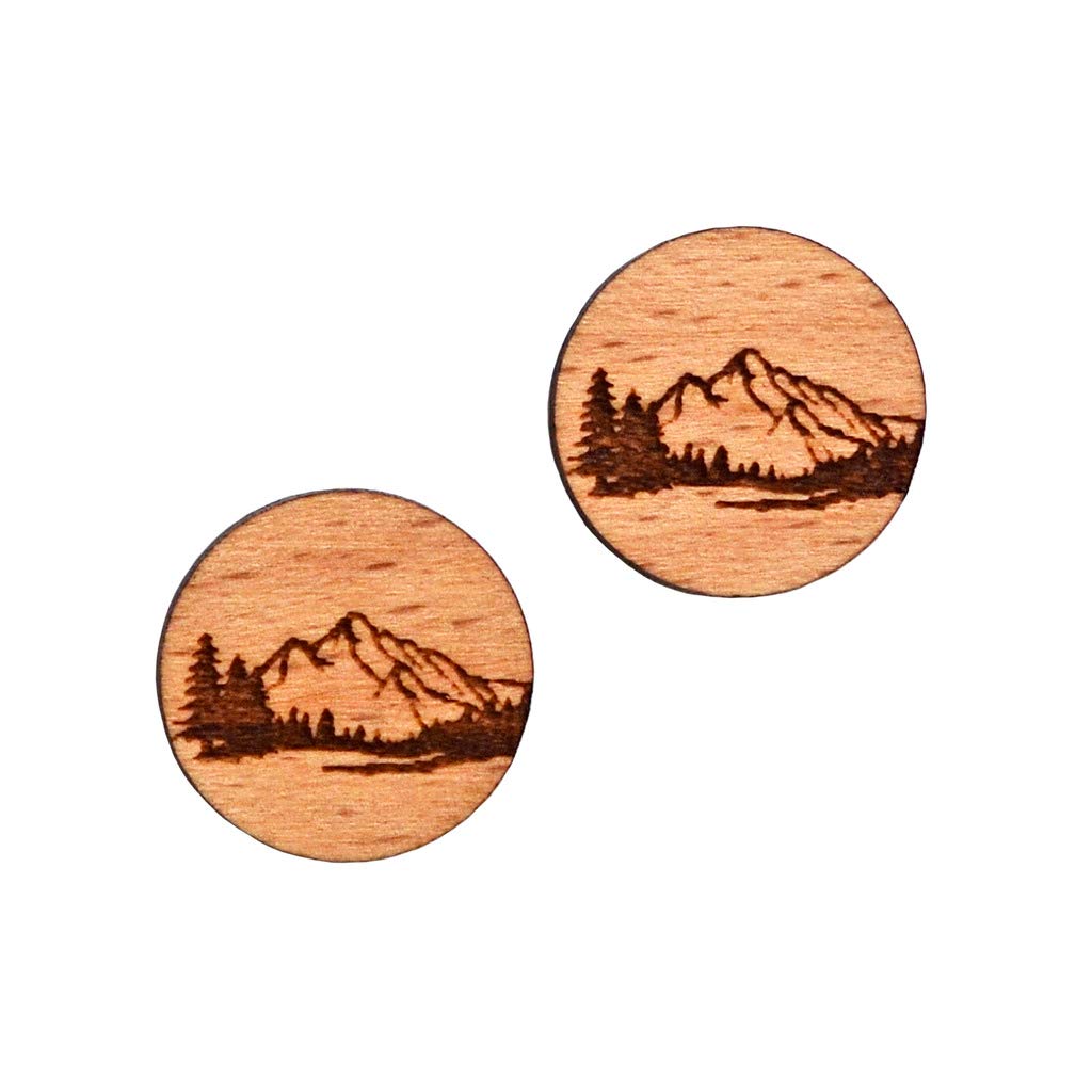 Quality Handcrafts Guaranteed Gemelos de madera de montaña y bosque
