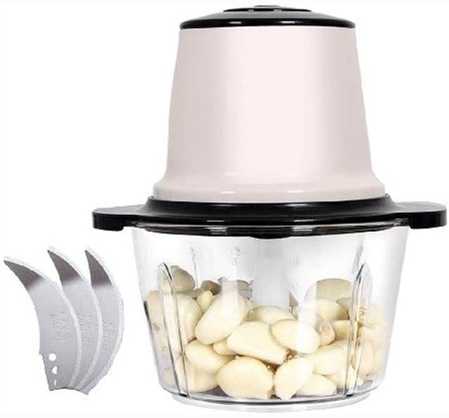 Food Processor, Household Electric Stainless Steel Automatic Meat Grinder, Meat, Vegetable, Fruit and Nut Chopper(20 * 13CM)(E)