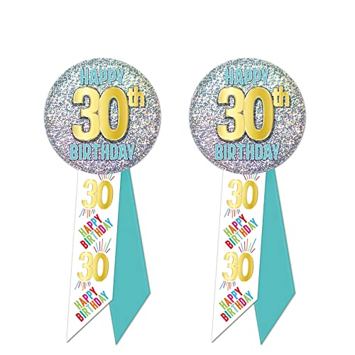 Épingles rosace 30e anniversaire Beistle RS549, cadeau invité idéal - 2