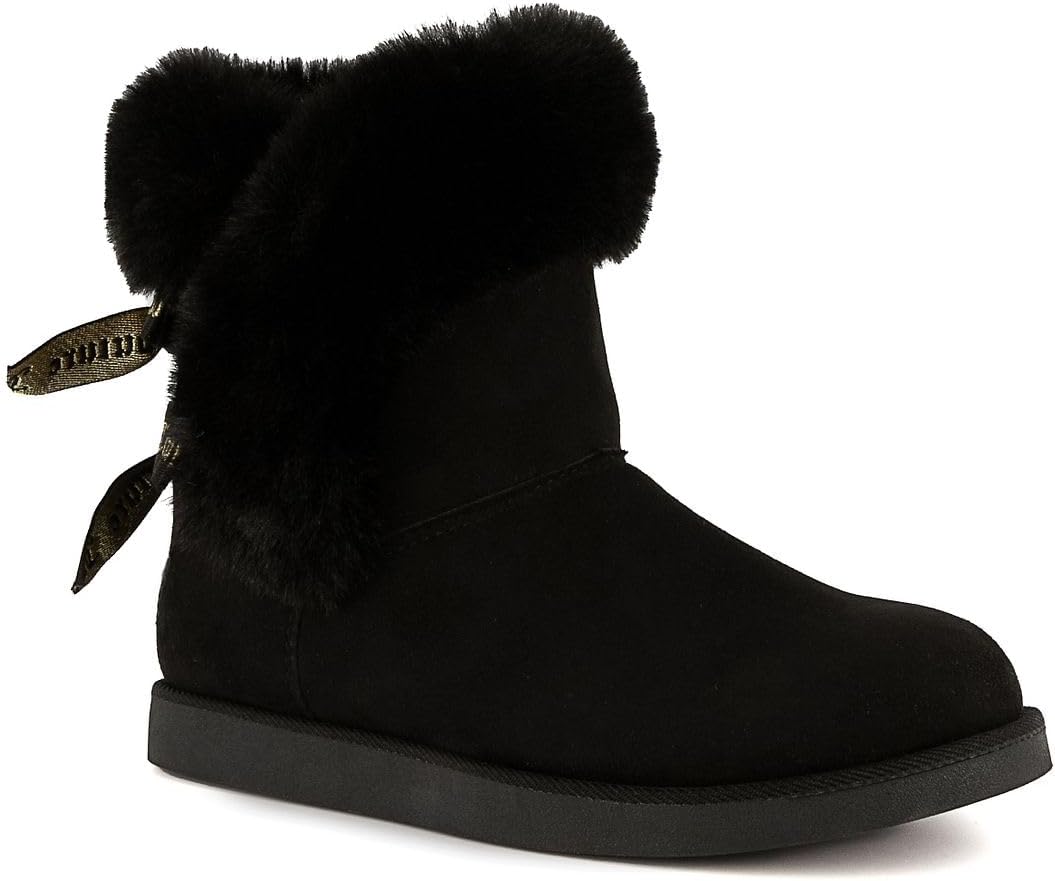 Women's Slip On Winter Snow Boots Warm & Insulated Fur Lining Comfortable Fashion Booties