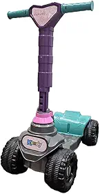 Kendy Patinete Infantil Spider Girl, 4 Rodas, Roxo/Tiffany, Altura Ajustável, para Crianças 2-5 Anos, até 20kg