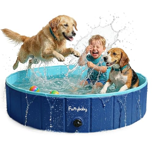 Furrybaby Foldable Dog Pool 47" Navy Indoor/Outdoor