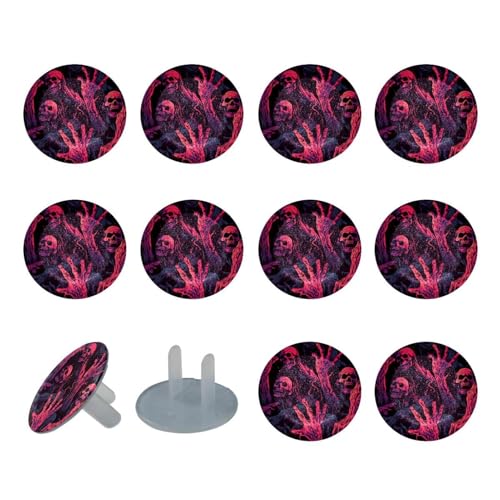 24 Pcs Baby Child Proofing Outlet Covers Halloween Zombie Hand Safety Socket Caps for Electrical Power Wall Plates