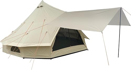Miniatura 7 de DANCHEL OUTDOOR B2 - Tienda de campaña de yurta portátil para 6-8 personas con gato de estufa sellada para campamento, tienda de campaña grande para