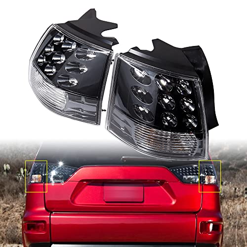 Anzios Full Set Led Turn Signal Tail Light Assembly Compatible With 2007-2013 Mitsubishi Outlander Ex Left Right Rear Bumper #TOP7