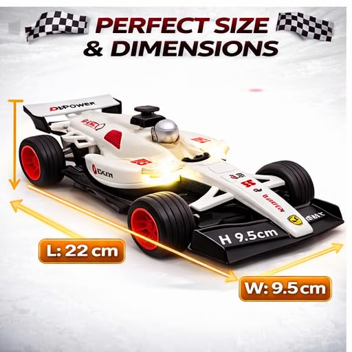 Image of PLUSPOINT F1 Friction Powered Race Car Toy for Kids, Formula1 Car with Light and Sound Push and Go F1 Racing Speed Vehicle for Toddlers, Kids, Boys & Girls