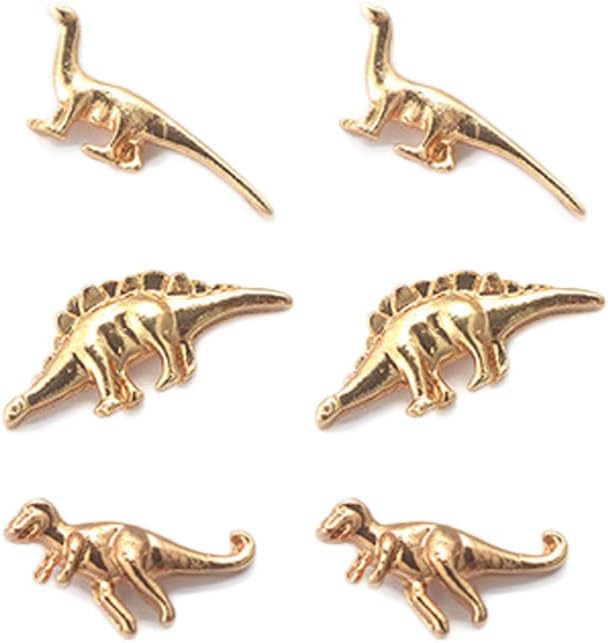 3 Pairs Tiny Dinosaur Stud Earrings for Women Minimalist Animal Cute Dragon Statement Earring Funny Cartilage Tragus Piercing Jewelry image 4