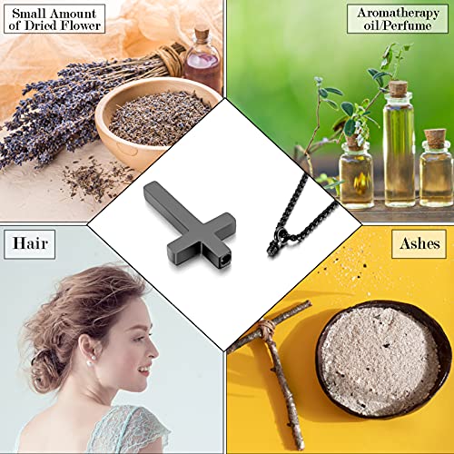 Dletay Cremation Necklace for Ashes Stainless Steel Cross Pendant Urn Necklace Memorial Keepsake Jewelry for Men Women4