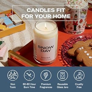 Homesick Scented Candles for Home Snow Day 1375 oz Long Lasting Natural Soy Wax Blend Jar Candle Gifts for Women Men 60 80 Hours Burn Time Notes of Crisp Air Frosted Mint Santal