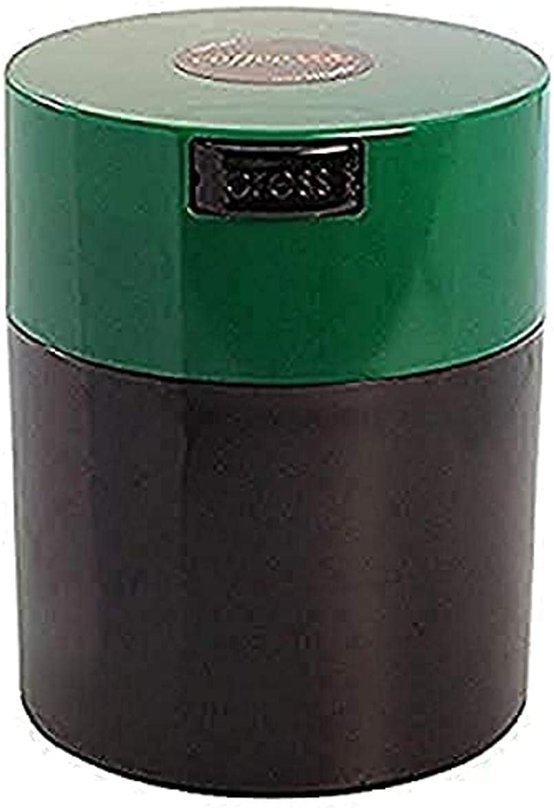 1/2 lb - The Ultimate Vacuum Sealed Coffee Container, Green Cap & Black Body