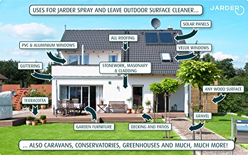 Jarder Spray & Leave 4 x 5 Litre Concentrate Cleaner - Patio Fencing Decking - Green Mould & Algae Killer (20L)