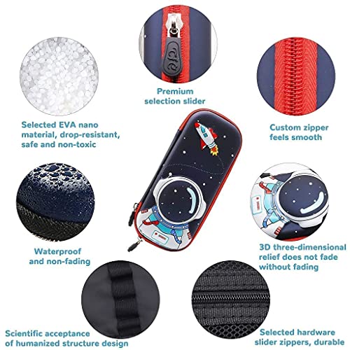 Image of LONGMIRE Plastic Big Capacity 3D Eva Space Design Pencil Pen Case, Large Storage High Capacity Bag Pouch Holder Box Organizer (Multicolor)