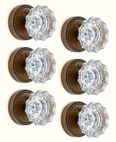 Asidrama Antique Brass Knobs 6-Pack