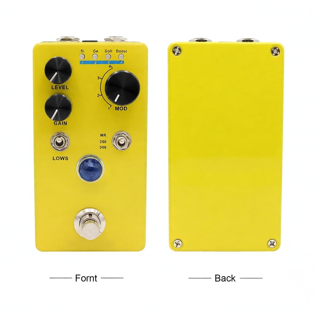 Pedale di effetto per chitarra Distortion Overdrive Preamp con selettore a 4 modalità controllo del volume e altri controlli processore digitale effetti compatto portatile elettrica