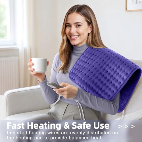 Image of Heating Pad for Pain Relief (12 inchx24 inch) - Back, Neck, Shoulder, Cramps & Joints - Moist /Dry Heat Options, Auto-Off, Machine Washable - Hot Water Bottles Gift for Mother's Day, Christmas, Women, Men, Mom
