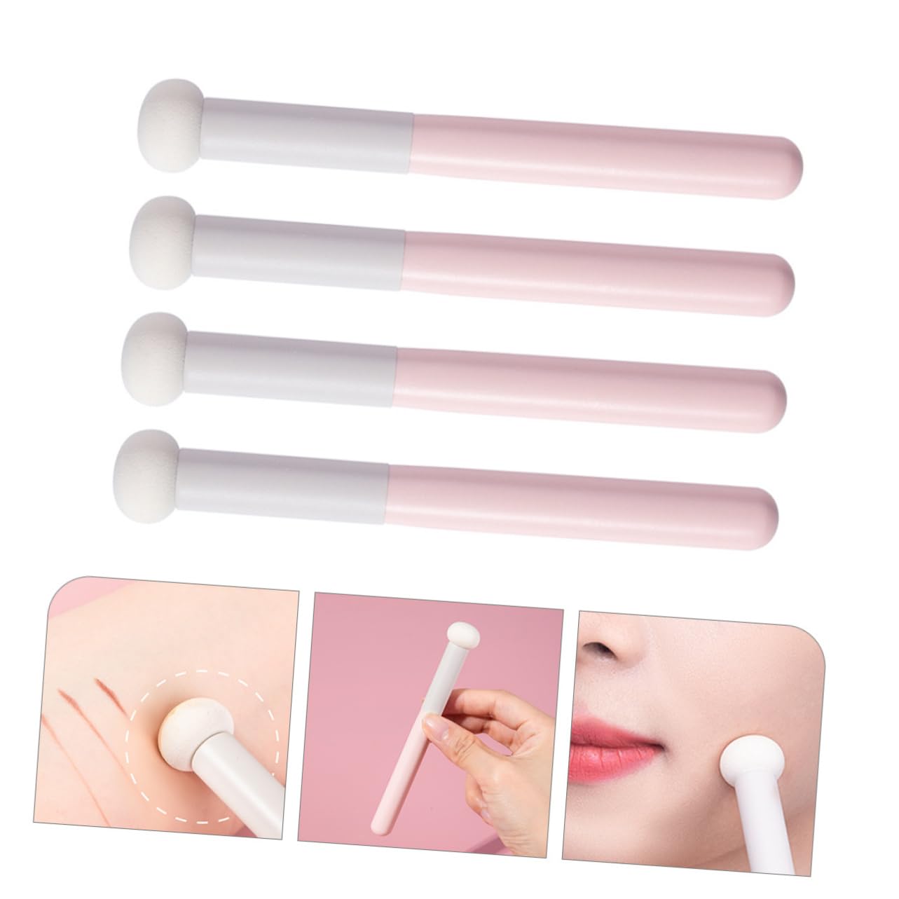 Beavorty 5 Set Di Trucco Con Manico Jumbo Puff Per Fondotinta Fard Asciutto E Bagnato Forniture Per Il Trucco 4 Pezzi * 5