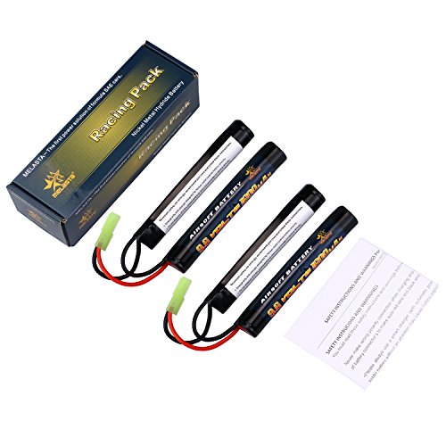 Melasta 2 Pack 9.6V 1600Mah Butterfly Nunchuck Nimh Battery Pack Compatible With Mini Tamiya Airsoft Guns M4, G36, M110, Sr25, M249, M240B, M14, Rpk, Pkm, L85, Aug, G3 #TOP5