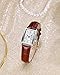 Imagen de CIVO Reloj Mujer Marrón Cuero Elegante Rectangular Reloj de Pulsera Mujer Analógicos Cuarzo Impermeable Reloj Señora Retro Moda Reloj de Vestir