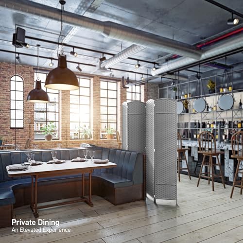 Sorbus 4 Panel Room Divider 6 ft. Tall - Privacy Screen, Extra Wide Double Hinged Panels, Mesh Hand-Woven Design, Partition Room Dividers and Folding Privacy Screens, Wall Divider for Room Separation