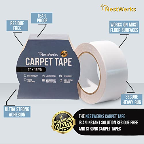 Double Sided Carpet Tape For Hardwood Floors, Tile Floors, Laminate Floors, Rug Tape Hardwood Floor, Double Sided Carpet Tape For Area Rugs, Rug Gripper Carpet Tape Double Sided (1) #TOP1