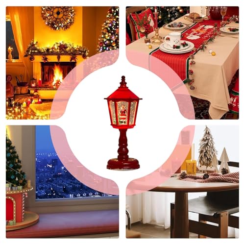 Bola de nieve con luces navideñas y funcionamiento a pilas para mesa 4