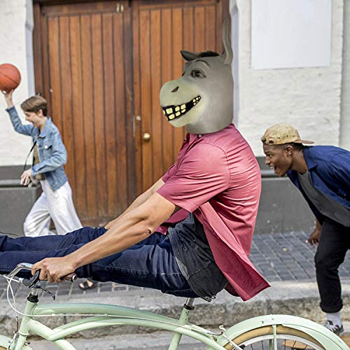 Molezu Donkey Mask,Halloween Novelty Deluxe Costume Party Cosplay Latex Animal Head Adult #TOP3