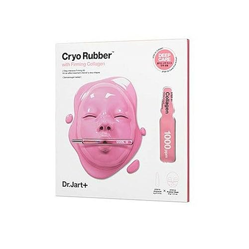 Dr.Jart Dermask Cryo - Paquete de máscara facial de goma (4 tipos), ampolla + máscara de goma, kit de 2 pasos (colágeno firme)