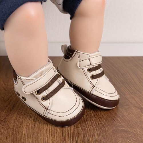 Image of CENCIRILY Baby Boys Girls High Top Sneakers Soft Soles Anti Skid Infant Ankle Shoes Toddler Prewalker First Walking Crib Shoes