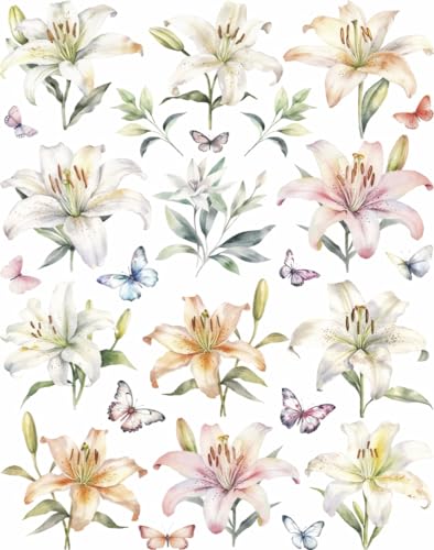Papier de riz Fleurs de Lys découpage meuble poster craft 29 x 34cm