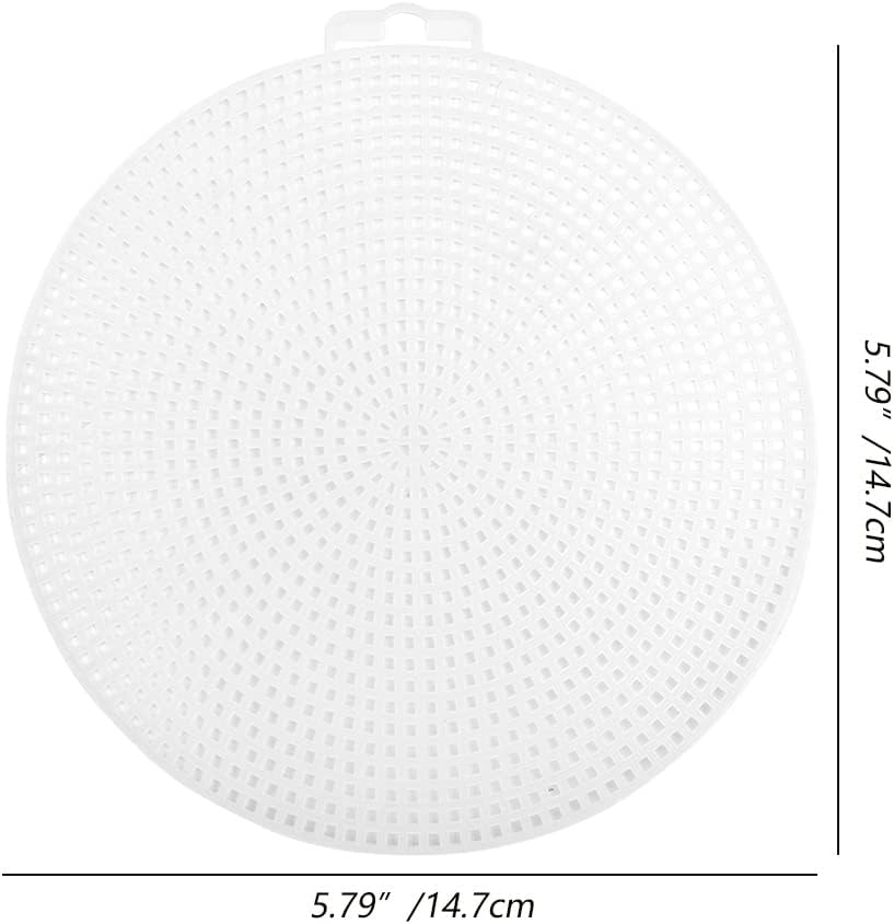Alnicov 10Pcs Plastic Canvas Sheet for Eembroidery Yarn Crafting DIY Handmade Materials-Round 14.7cm