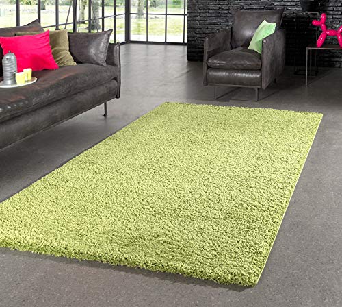 Flycarpets - Candy Shaggy - Indoor Teppich - quadratisch - modern -Hochflor 30 mm - in Größe 200x200 - in Grün - einfarbig - türkisch gewebt Cover