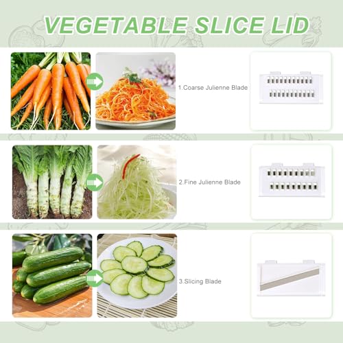 Image of 5 In 1 Salad Spinner,Large Salad Spinner w /Vegetable Chopper,Drain, Bowl,Colander,Multi-Use Lettuce Spinner, Fruit Washer,Wash,Spin and dry Salad Greens,Fruits&Vegetables (5 in1 green)