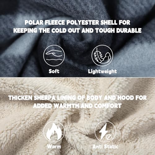 Image of LeeHanTon Mens Flannel Jackets Sherpa Lined Fleece Zip Up Winter Warm Workout Plaid Sweatshirt with Hood