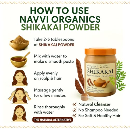 Image of Shikakai Powder for Hair Wash 430g with Spoon - 100% Pure Ayurvedic Herbal Hair Cleanser for Hair Growth, Dandruff Control & Natural Shampoo Alternative