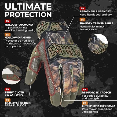 Image of HANDLANDY Work Gloves for Men & Women, Utility Mechanic Working Gloves Touch Screen, Flexible Gardening Gloves for Yard