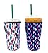 Reusable Insulated Neoprene Iced Coffee Beverage Sleeve | Cold Drink Cup Holder for Starbucks Coffee, McDonalds, Dunkin Donuts, Tim Hortons and More (2 PK Large 32oz, Feather Prints)