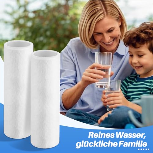 Enhon 2 Stück Ersatzfilter 80 µm, kompatibel mit Grünbeck Wasserfilter FS 1,hochwertiger Wollfaser,kompatibel mit Grünbeck Geno Feinfilter FS 1,Hauswasserfilter Ersatz Kerzenfilter,ohne Schutzglocke