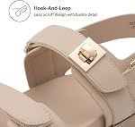 DREAM PAIRS Sandales de marche plates pour femmes Arch Support Crochet réglable et boucle Confort Chaussures d'été décontractées