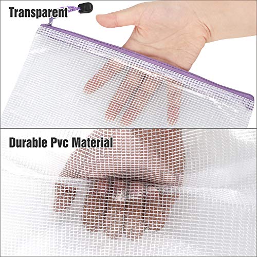Eoout 30Pcs Mesh Zipper Pouch, Waterproof Zipper Bags, 8 Sizes Waterproof Plastic Document Pouch, 8 Colors, Multipurpose For Travel Storage, School Supplies, Office Appliances And Home Organize #TOP2