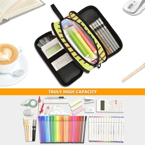 Image of Softball Large Capacity Pencil Case Pencil Pouch Pen Box | 3 Compartment Large Storage Pencil Bag for Adults School Office Teen Girl Boy Men Women