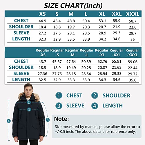 Molemsx Outdoor Warm Mens Vegan Down Long Parka Winter Jacket Men Boy Thicken Heavyweight Hooded Jackets For Men Waterproof Ski Jacket Warm Winter Snow Coat Mountain Snowboarding Jackets Black X-Small #TOP1