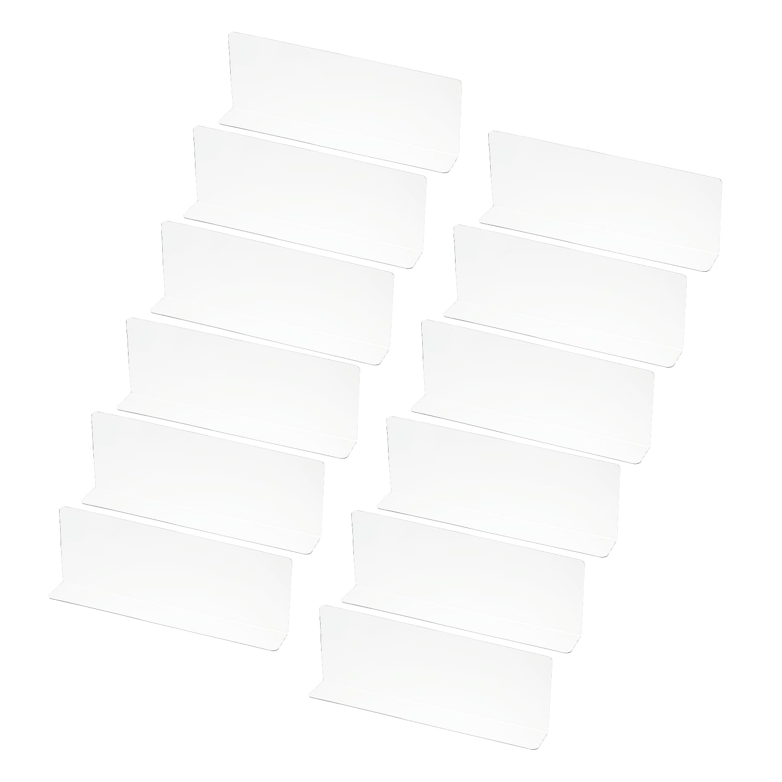 PATIKIL 12 Pack Shelf Dividers for Closet Organization, 280 x 40 x 100mm Acrylic Closets Separator Kitchen Cabinet Shelves Under Bed Blocker for Bedroom Kitchen Office, Clear
