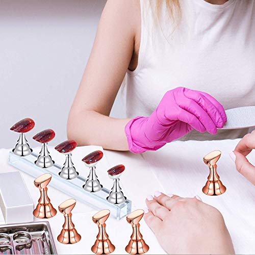 Set 2 bases acrílicas magnéticas para práctica de uñas miniatura 4