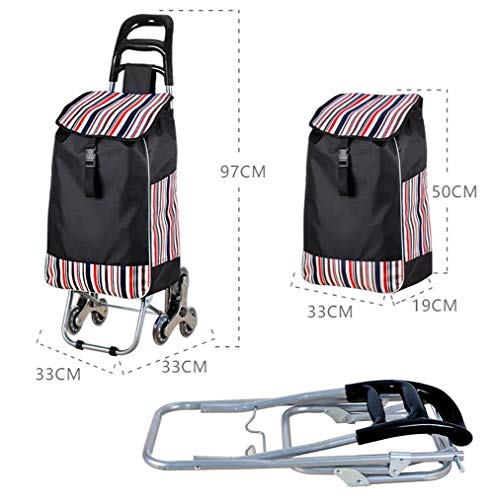 Einkaufstrolley, faltbarer Einkaufswagen auf Rädern, großer und leichter Einkaufstrolley mit abnehmbarer Tasche, max… – Bild 5