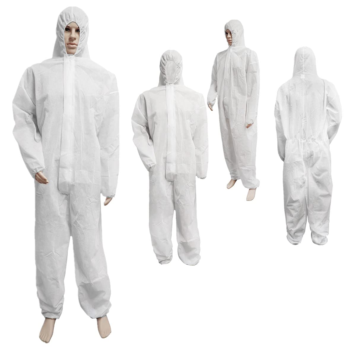 Lot de 50 combinaisons de peintre jetables en polypropylène avec capuche Taille L-XXXL (au choix) 40 g/m