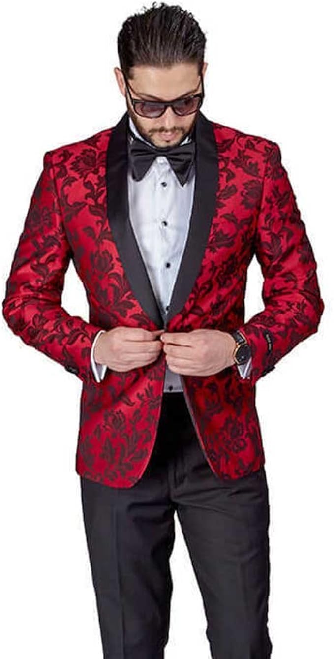 red blazer black collar