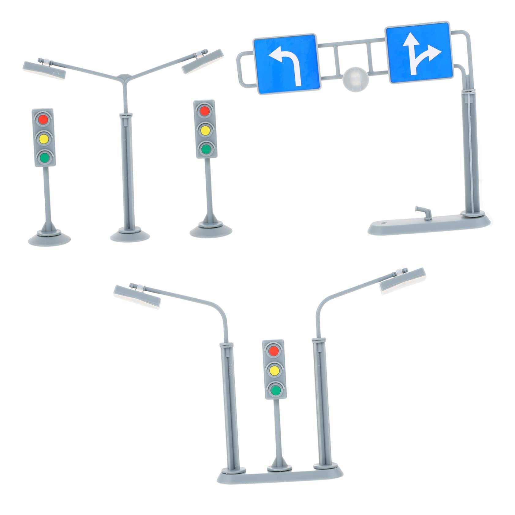 FOYTOKI 3 Pack Street Sign Plastic Road Signal Toy Kids Educational Toys Traffic Signs Model Traffic Road No Tool Needed