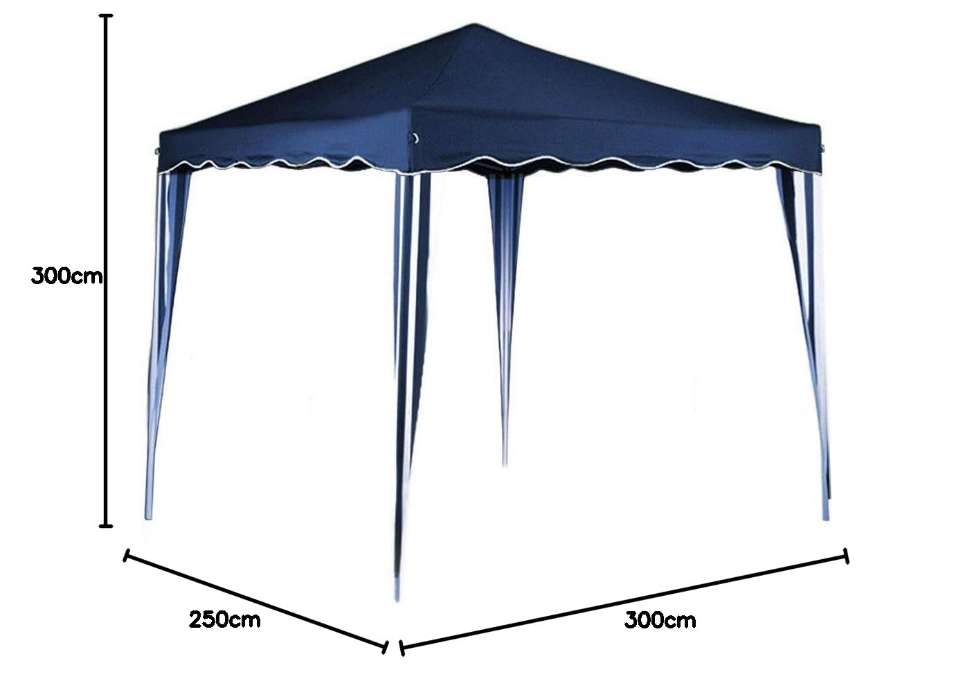 Bakaji Gazebo 3x3 Mt Pieghevole Impermeabile Richiudibile 3 x 3 Tendone Giardino, Telo Impermeabile, Struttura Metallo Apertura e Chiusura a Fisarmonica, modello ISCHIA (Blu)